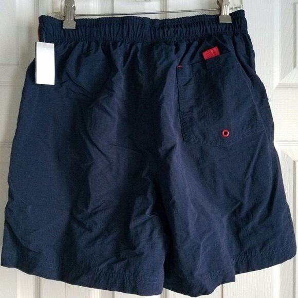 Cheetah Dark Blue Men's Swim Trunks with Red Trim Size M - Picture 5 of 6